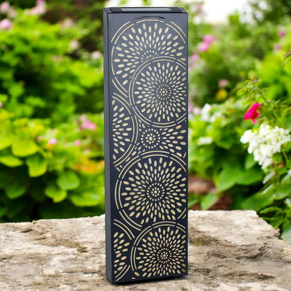 Metal Moroccan Solar Wall Panel – 60 x 20 x 5 CM | Solar-Powered Outdoor Wall Art | Weatherproof Metal Garden Decor