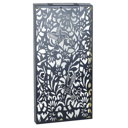 Large Metal Hummingbird Solar Wall Panel – 70 x 30 x 5 CM | Solar-Powered Outdoor Wall Art | Weatherproof LED Garden Panel for Patio