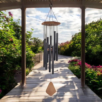 Musical Wind Chime – 50"/48"/ 34" / 28" Satin Black Outdoor Chime for Soothing Melodies, Garden, Patio & Home Décor (50")