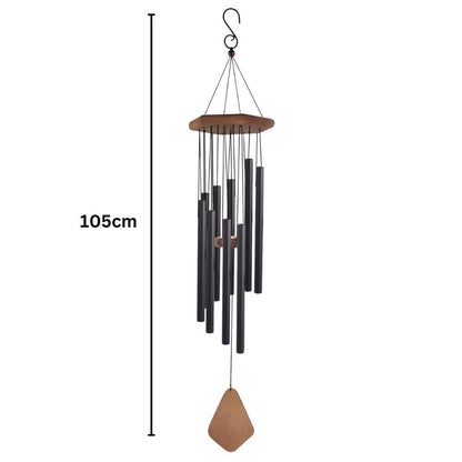 Musical Wind Chime – 50"/48"/ 34" / 28" Satin Black Outdoor Chime for Soothing Melodies, Garden, Patio & Home Décor (50")