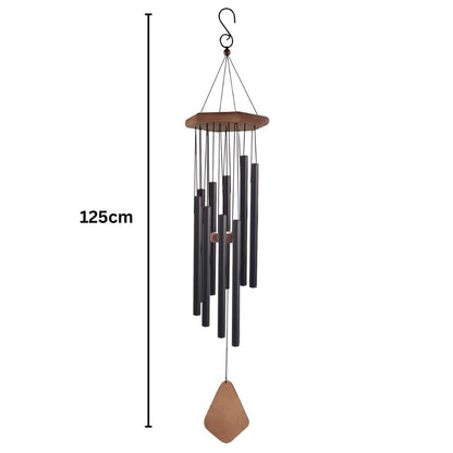Musical Wind Chime – 50"/48"/ 34" / 28" Satin Black Outdoor Chime for Soothing Melodies, Garden, Patio & Home Décor (50")