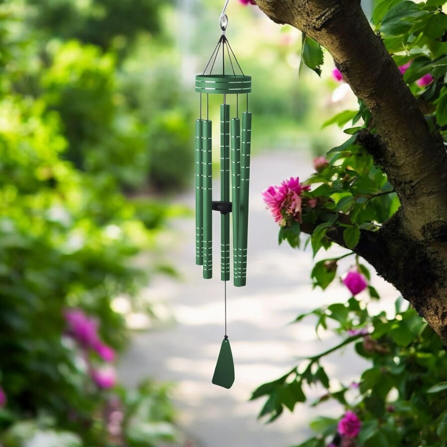Chorus Musical Wind Chime – 100cm Rose Gold/Red/Green/Blue Outdoor Chime for Relaxing Melodies, Garden, Patio & Home Décor