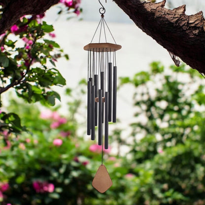Musical Wind Chime – 50"/48"/ 34" / 28" Satin Black Outdoor Chime for Soothing Melodies, Garden, Patio & Home Décor (50")