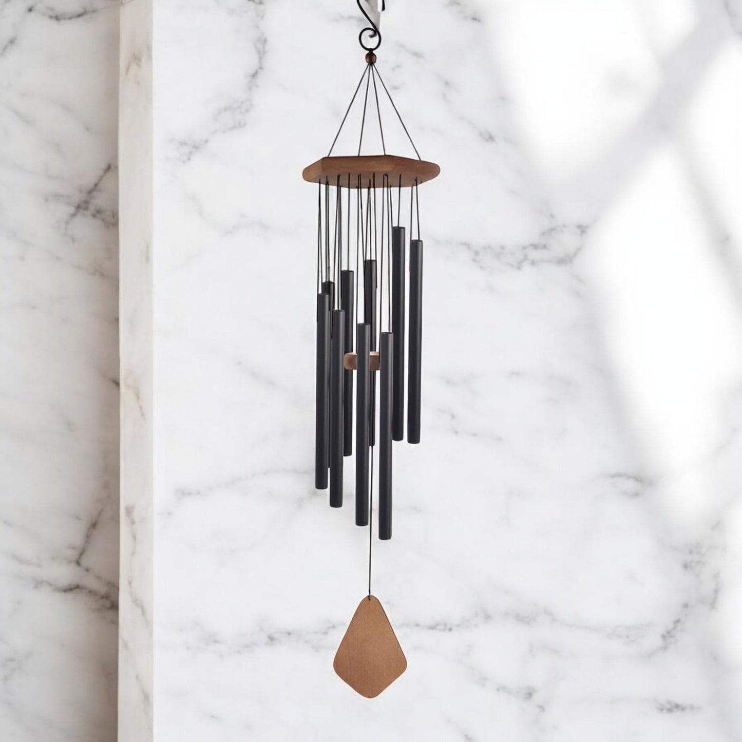 Musical Wind Chime – 50"/48"/ 34" / 28" Satin Black Outdoor Chime for Soothing Melodies, Garden, Patio & Home Décor (50")