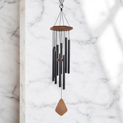Musical Wind Chime – 50"/48"/ 34" / 28" Satin Black Outdoor Chime for Soothing Melodies, Garden, Patio & Home Décor (50")