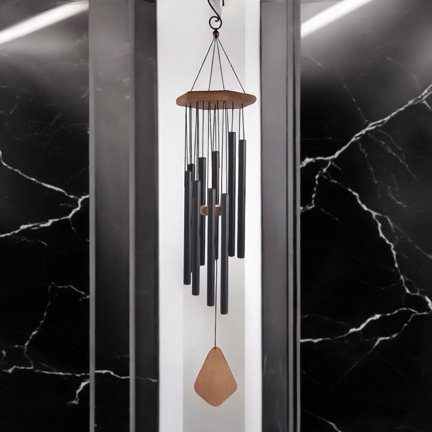 Musical Wind Chime – 50"/48"/ 34" / 28" Satin Black Outdoor Chime for Soothing Melodies, Garden, Patio & Home Décor (50")