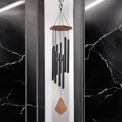 Musical Wind Chime – 50"/48"/ 34" / 28" Satin Black Outdoor Chime for Soothing Melodies, Garden, Patio & Home Décor (50")