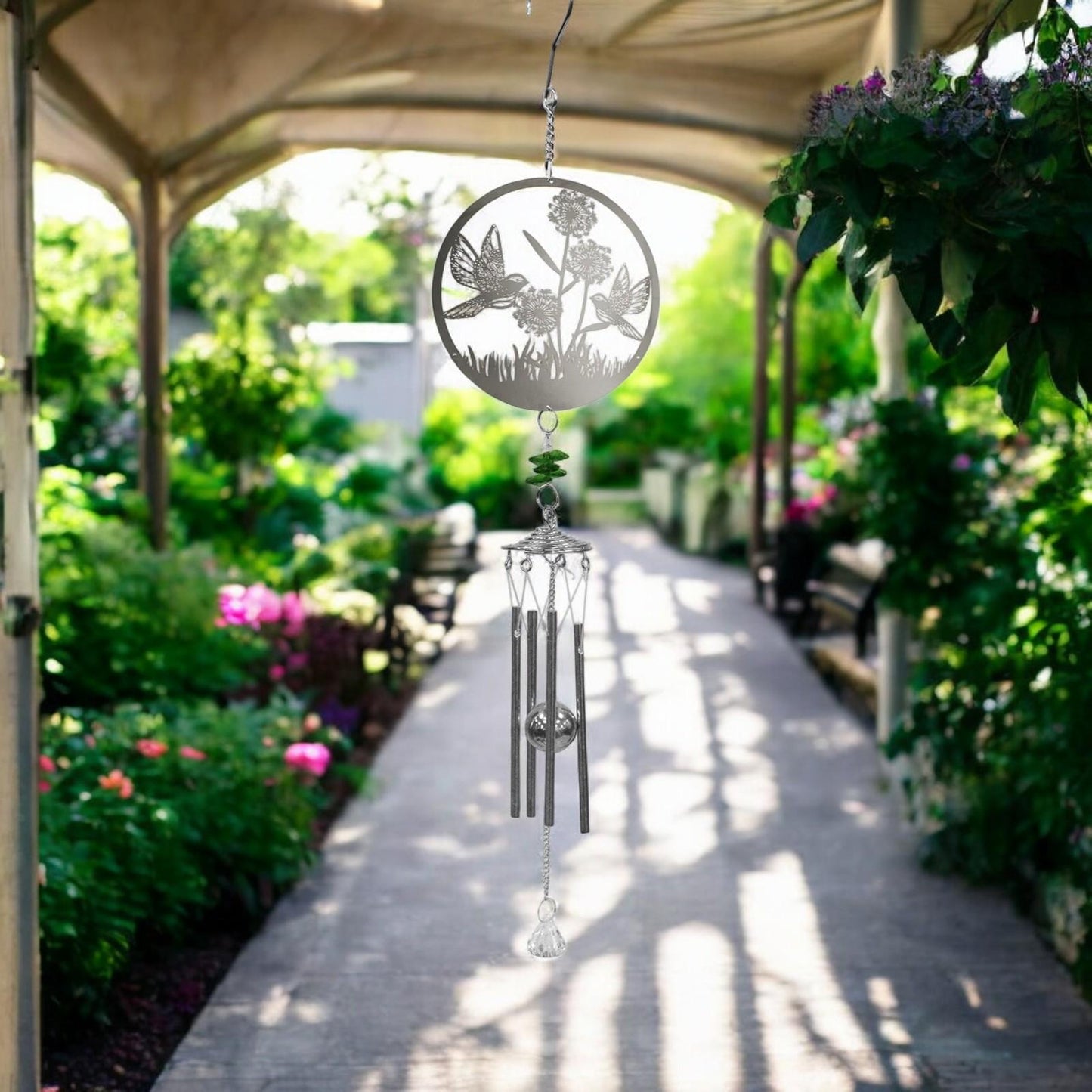 Bird Stainless Steel Hanging Wind Chime, Outdoor Garden Décor,Soothing Wind Bell with Nature-Inspired Design for Patios, Balconies & Gardens