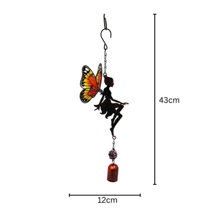 Orange Hanging Fairy Bell Chime (43cm x 12cm x 12cm) – Enchanting Outdoor Wind Chime for Garden, Patio & Home Décor Soothing Fairy Bell