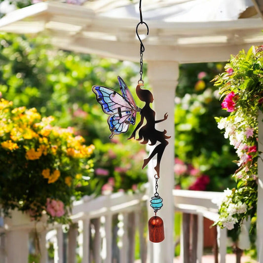Lilac Hanging Fairy Bell Chime – Enchanting Outdoor Wind Chime for Garden, Patio & Home Décor – Soothing Fairy Bell with Delicate Chimes