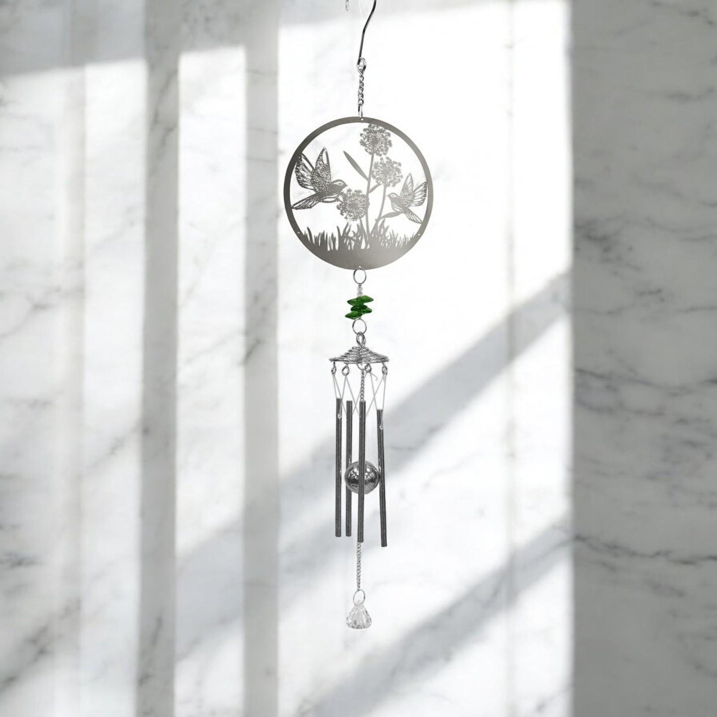 Bird Stainless Steel Hanging Wind Chime, Outdoor Garden Décor,Soothing Wind Bell with Nature-Inspired Design for Patios, Balconies & Gardens