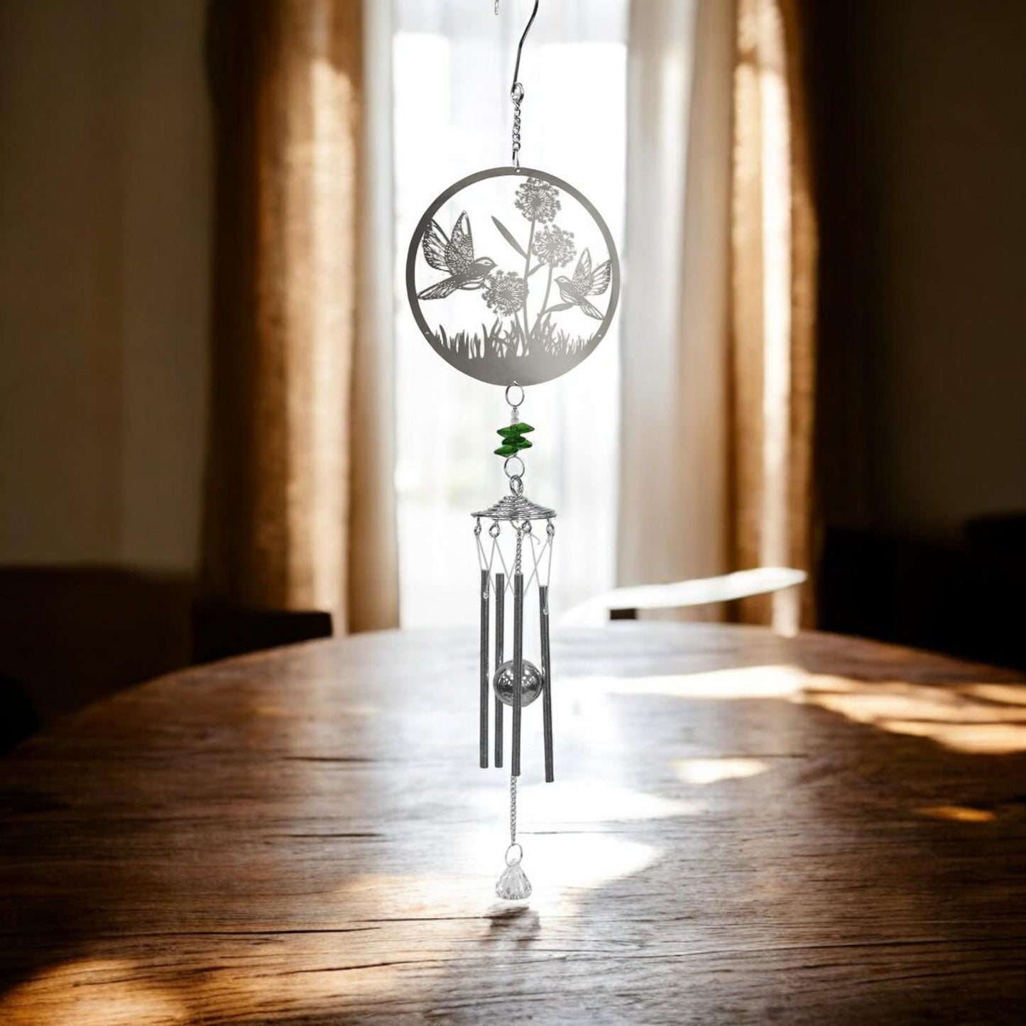 Bird Stainless Steel Hanging Wind Chime, Outdoor Garden Décor,Soothing Wind Bell with Nature-Inspired Design for Patios, Balconies & Gardens