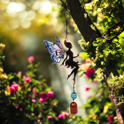 Lilac Hanging Fairy Bell Chime – Enchanting Outdoor Wind Chime for Garden, Patio & Home Décor – Soothing Fairy Bell with Delicate Chimes