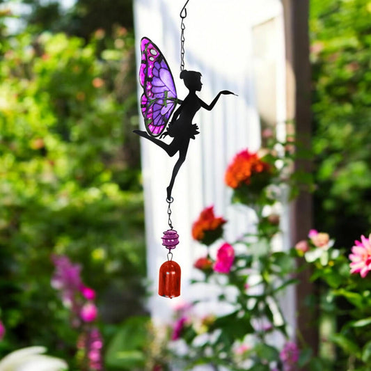 Purple Hanging Fairy Bell Chime – Enchanting Outdoor Wind Chime for Garden, Patio & Home Décor – Soothing Fairy Bell with Delicate Chimes