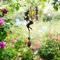 Pink/Yellow Hanging Fairy Bell Chime - Soothing Fairy Bell with Delicate Chimes & Vibrant Design – Weather-Resistant Metal Hanging Ornament