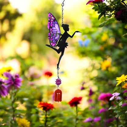 Purple Hanging Fairy Bell Chime – Enchanting Outdoor Wind Chime for Garden, Patio & Home Décor – Soothing Fairy Bell with Delicate Chimes