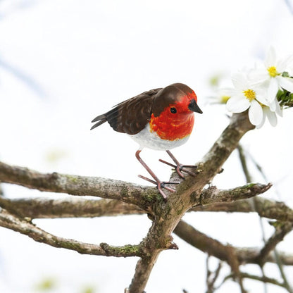 Christmas Robin Ornament Large Garden Hand Painted Metal Redbreast Bird XMAS Tree Decoration Festive Gift