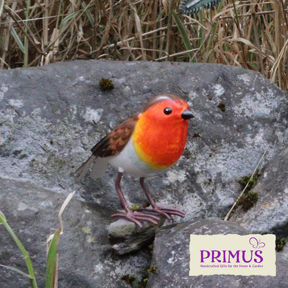 Christmas Robin Ornament Large Garden Hand Painted Metal Redbreast Bird XMAS Tree Decoration Festive Gift