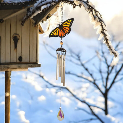 Suncatcher Orange Butterfly Wind Chime