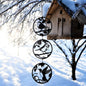 Black Bird Silhouette Hanging Spinner Trio - Metal Art for Elegant Outdoor Garden Décor - Charming Spinners for Serenity  Delight