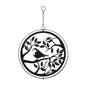 Metal Robin in Tree Silhouette Wind Spinner Garden Ornament - Black 28cm - Eye-Catching Art for Outdoor Spaces