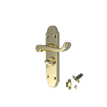 Epsom Victorian Scroll Brass Plated Privacy Bathroom Modern Door Handles  1 Pair