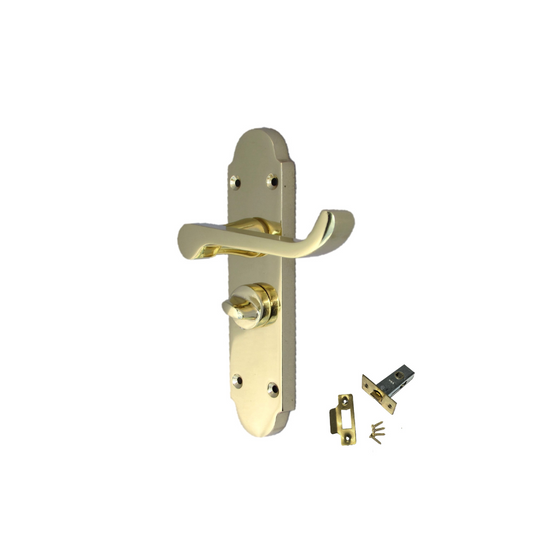 Epsom Victorian Scroll Brass Plated Privacy Bathroom Modern Door Handles  1 Pair