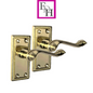 Georgian Style Scroll Brass Finish Internal  Door Handles