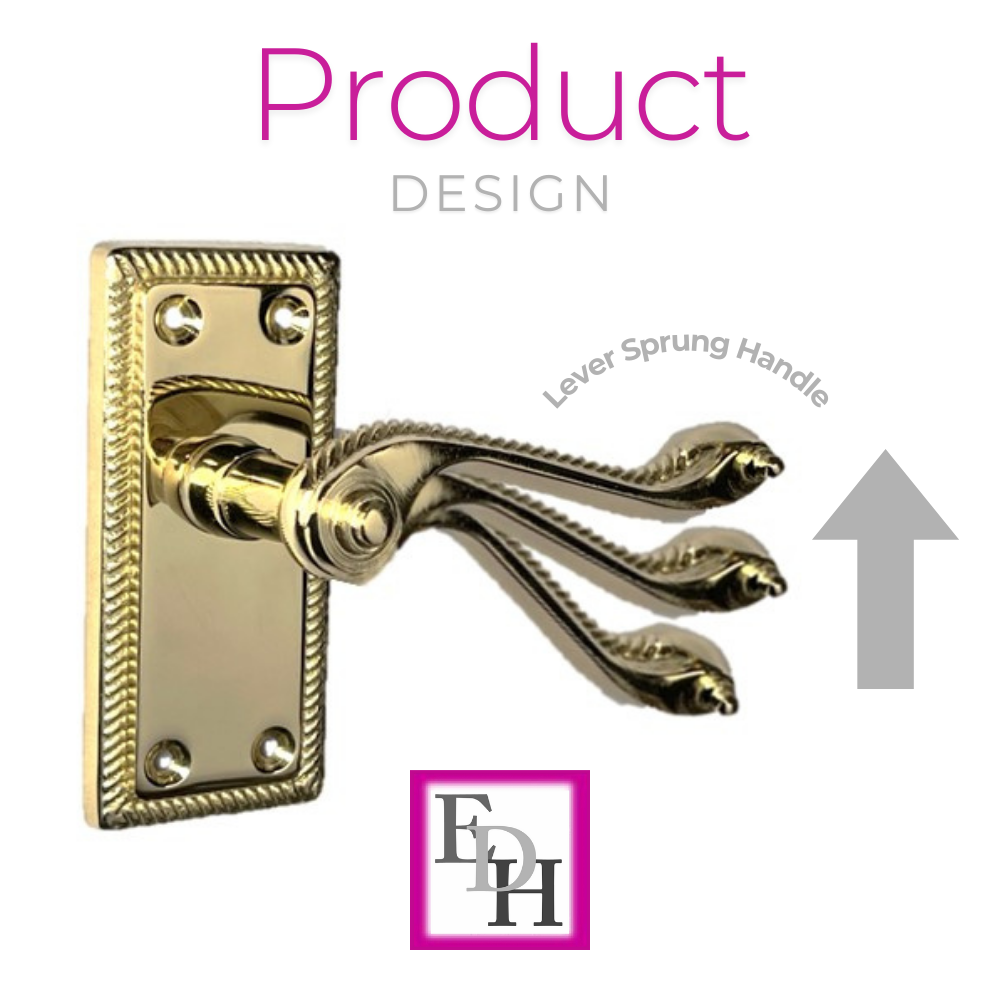 Georgian Style Scroll Brass Finish Door Handles,Internal Door handles,Tubular.