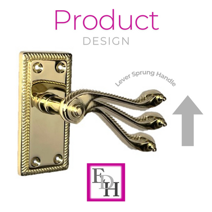 Georgian Style Scroll Brass Finish Door Handles,Internal Door handles,Tubular.