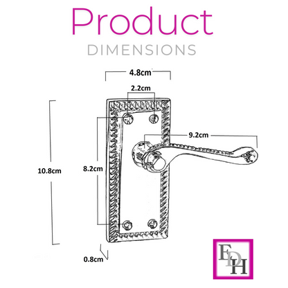 Georgian Style Scroll Brass Finish Internal  Door Handles