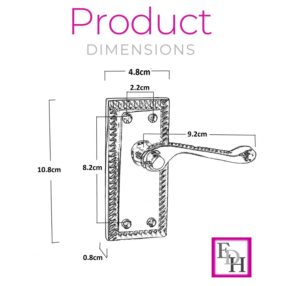 Georgian Style Scroll Brass  Finish Door Handles, Internal Door Handles 4 sets.