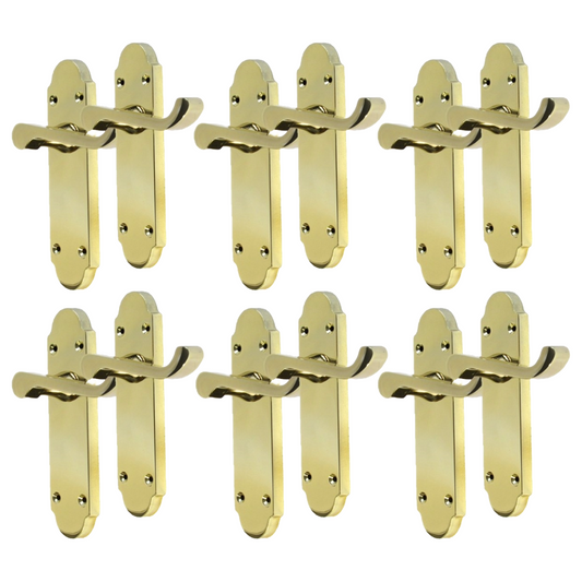Modern Brass Internal Door Handles by Epsom – Latch Handles 6 Pairs