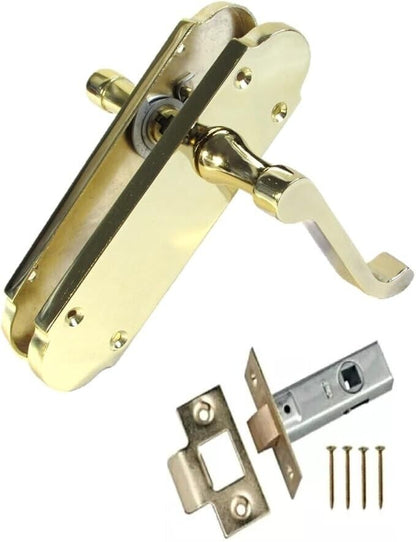 Modern Brass Internal Door Handles by Epsom – Latch Handles + Tubular Latch x4