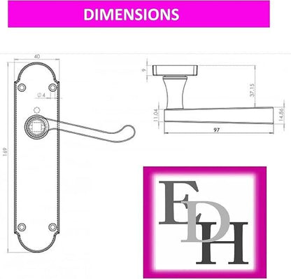 Modern Brass Internal Door Handles by Epsom – Latch Handles + Tubular Latch x4