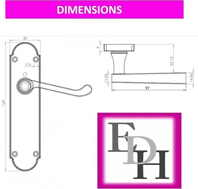Modern Brass Internal Door Handles by Epsom – Latch Handles + Tubular Latch x4