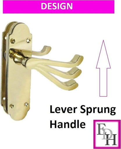 Modern Brass Internal Door Handles by Epsom – Latch Handles + Tubular Latch x4