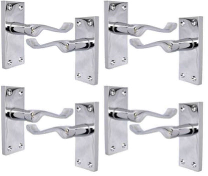 Victorian Scroll Chrome Door Handles - Set of 4 Stylish Chrome Door Handles