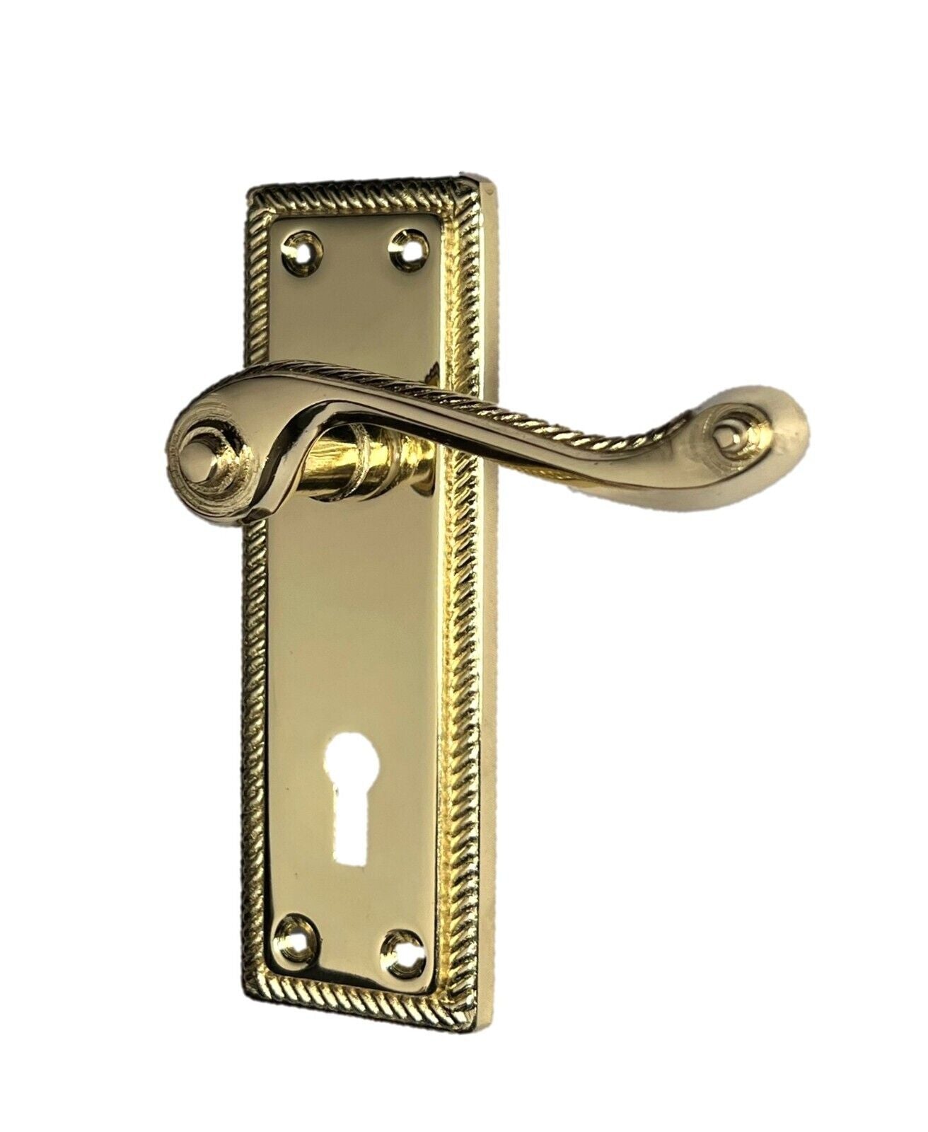 Georgian Style Scroll Brass Finish Door Handles, Internal Door handles 1 Pair