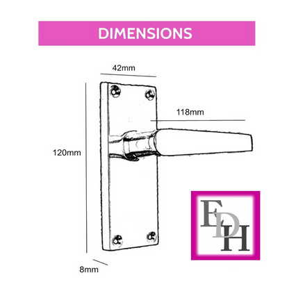InteriorDoor Handles Victorian Straight Lever Latch Brass Finish + Tubular Latch, 4 Pairs