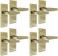 Brass Door Handles Interior Door Handles-Victorian Straight Door Handles, 4 Pairs