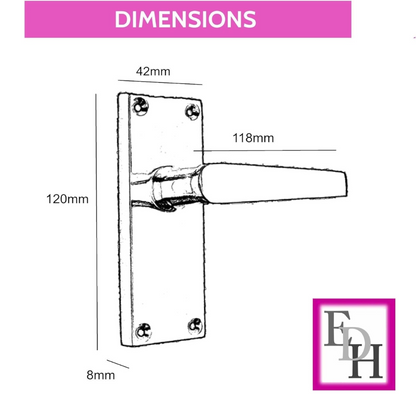 Brass Door Handles Interior Door Handles-Victorian Straight Door Handles, 4 Pairs