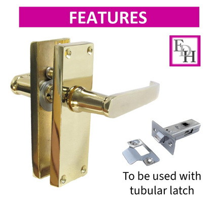 Door Handles Victorian Straight Lever Latch Brass Finish Interior DOOR HANDLE x6