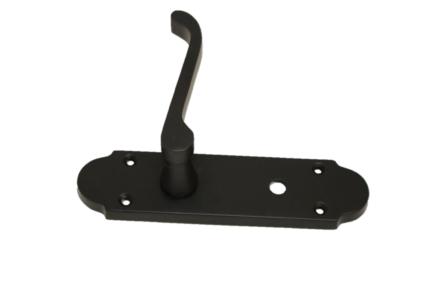 Matt Black Victorian Scroll Bathroom Door Handles With Sash Lock Epsom Pack