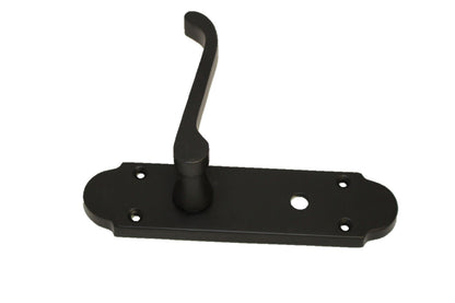 Matt Black Victorian Scroll Bathroom Door Handles With Sash Lock Epsom Pack