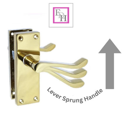 Door Handles Brass Plated  Victorian Scroll lever Latch Modern Handles + Latch