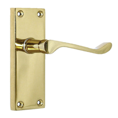 Door Handles Brass Plated  Victorian Scroll lever Latch Modern Handles x 6