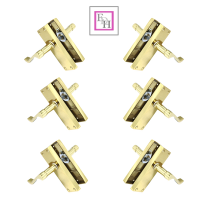 Door Handles Brass Plated  Victorian Scroll lever Latch Modern Handles x 6