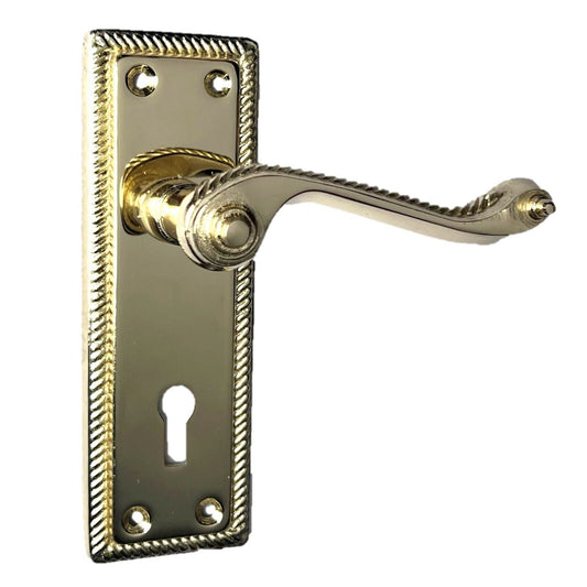 Georgian Style Scroll Brass Finish  Internal Door Handles