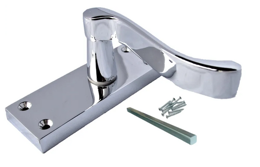 Modern Victorian Chrome Door Handles, Victorian Scroll Lever Latch Door Handles